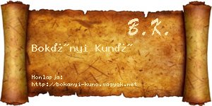 Bokányi Kunó névjegykártya